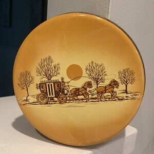 Vintage MCM Cherrydale Farms Horse&Carriage Metal Lidded Collectible Candy Tin